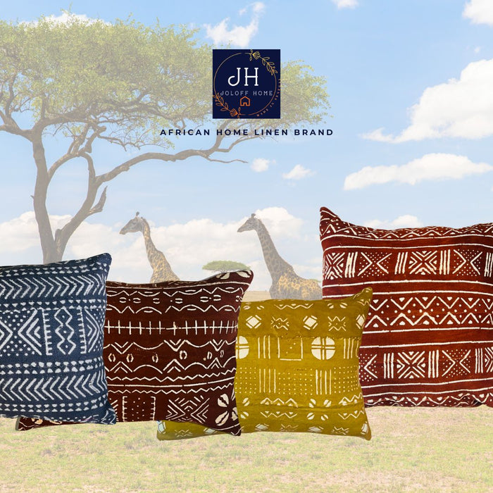 JH536-BROWN Bogolan Cushion