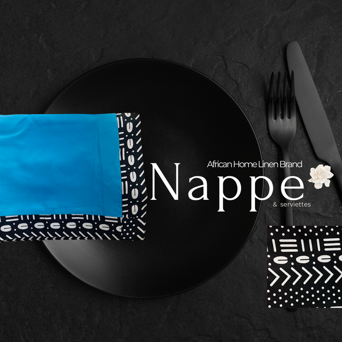 JH557-Reversible anti-stain tablecloth with napkins BLUE